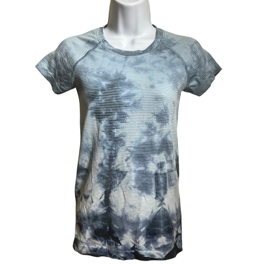 Lululemon Blue Swiftly Tech Training Running Short Sleeve Shirt Top Size 4